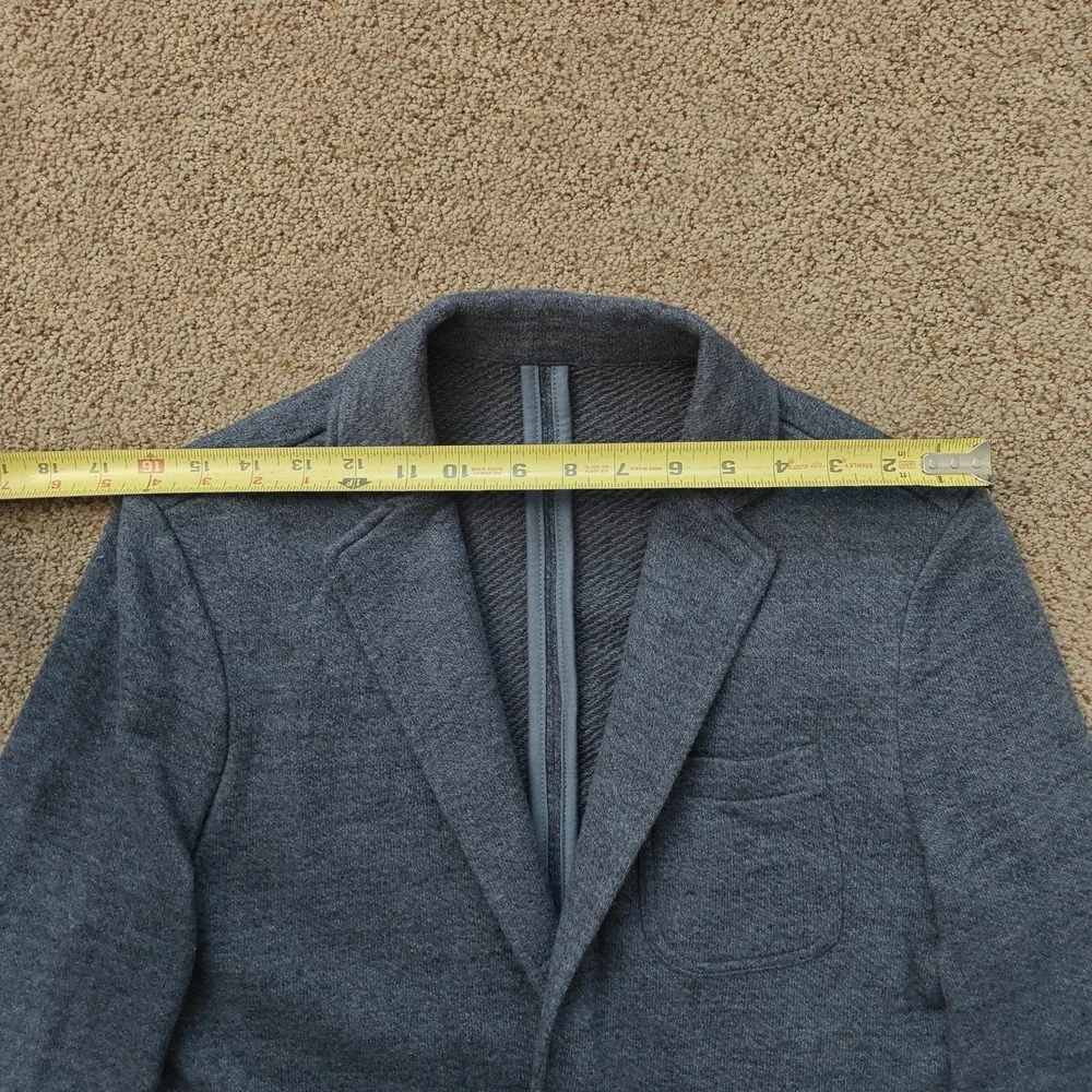 FAHERTY Mens Knit Blazer XS Gray Cotton Blend Casual Prep Tailored Jacket